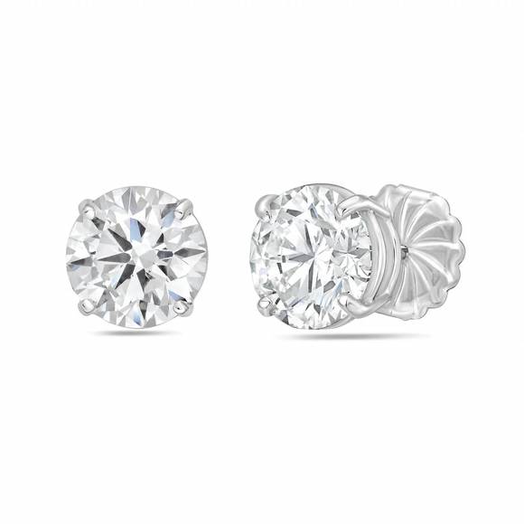 NEW DIANA M JEWELS cts round lab diamond stud earrings in 14k